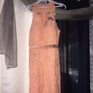 coral long dress